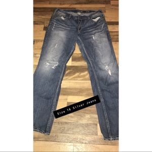 Size 16 Bootcut Silver Jeans